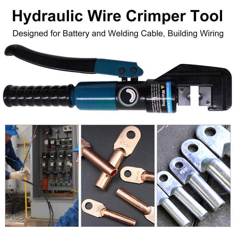 BLIKA 10 Ton Hydraulic Crimping Tool and Cable Cutter, Hydraulic Wire Battery Cable Lug Terminal Crimper Crimping Tool with 11 Dies, Wire Swaging Tool for 1/8" to 3/16" Cable Railing Hardware - Image 4